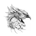 blue chicken  tattoo design idea