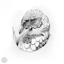 blue chicken  tattoo design idea