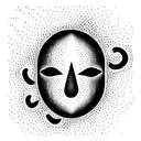 abstract head made by dots and lines and a castle in the back  tattoo design idea