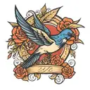 swallow flying tattoo design idea
