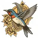 swallow flying tattoo design idea