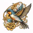 swallow flying tattoo design idea