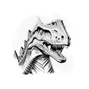 dinosaur sleeve tattoo design idea