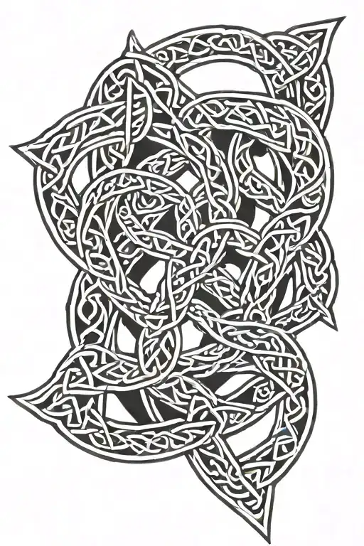 Celtic knotwork intertwined tattoo design idea