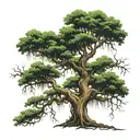 spanish moss and oak tree with water tattoo design idea