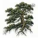 spanish moss and oak tree with water tattoo design idea