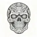 terminator skull fire tattoo design idea