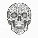 terminator skull fire tattoo design idea