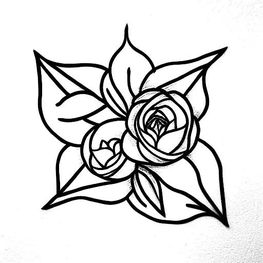 self made with plant motives tattoo design idea