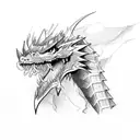 lightning dragon  tattoo design idea