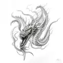 lightning dragon  tattoo design idea