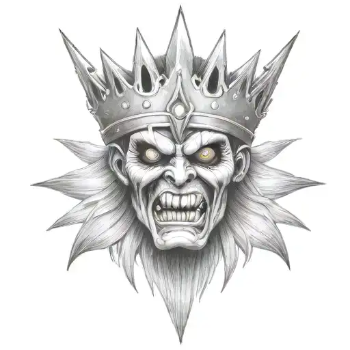 iron maiden eddi with crown tattoo design idea