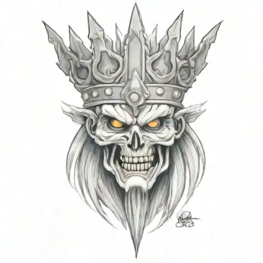 iron maiden eddi with crown tattoo design idea
