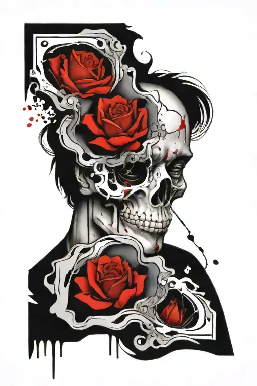 create a tattoo as a mourning tattoo. Half sleeve, Black and gray tattoo design idea
