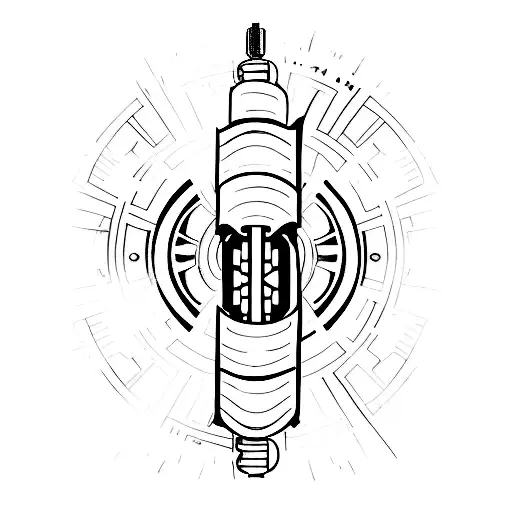 Darth Maul's lightsaber with floral background tattoo design idea