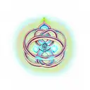 infinity loop on hand in green colour and ' om nama shivaye' is written inside loop in red colour  tattoo design idea