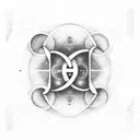 Please create an infinity sign. On the left inside of the infinity side within the circle please write the word “Leo”. O tattoo design idea