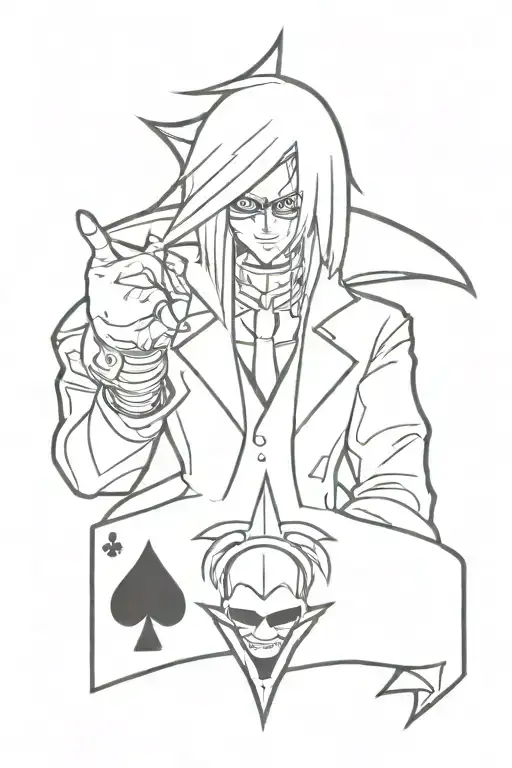 alucard hellsing + dragon ball z + ace of spades card tattoo design idea