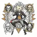 alucard hellsing + dragon ball z + ace of spades card tattoo design idea