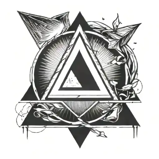 AA symbol of a triangle inside a circle, withe communist symbol inside the triangle tattoo design idea