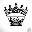 King's Crown with MJ tattoo design idea