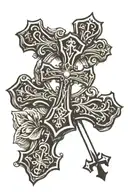 simple cross with shading tattoo design idea