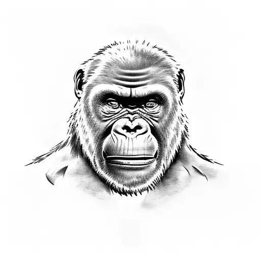 gorila furious tattoo design idea