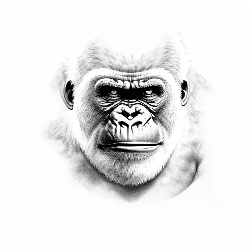 gorila furious side view tattoo design idea