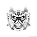 gorila furious tattoo design idea