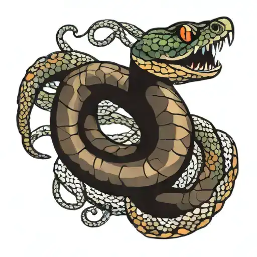 rattlesnake coiled tattoo design idea