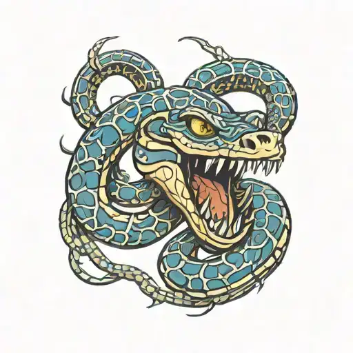 rattlesnake coiled tattoo design idea