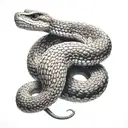 rattlesnake coiled tattoo design idea