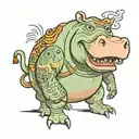 hippo tattoo design idea