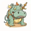 hippo tattoo design idea