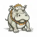 hippo tattoo design idea