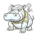 hippo tattoo design idea