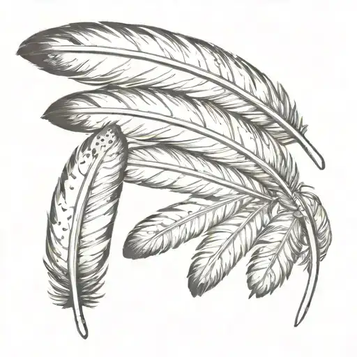 three eagle feathers  tattoo design idea