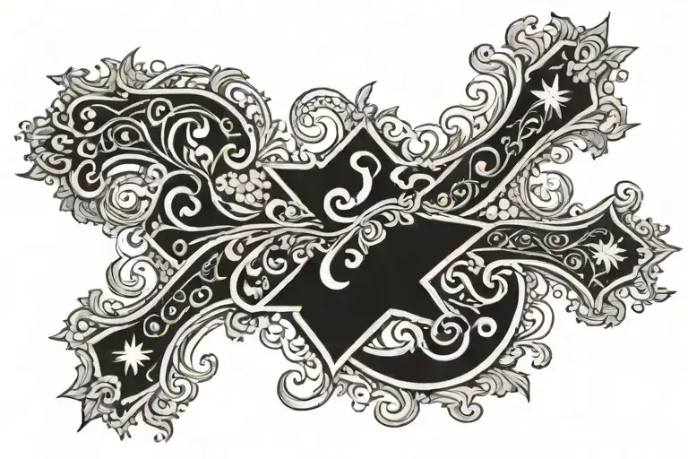 cross surrounded with the name paisley around it  tattoo design idea