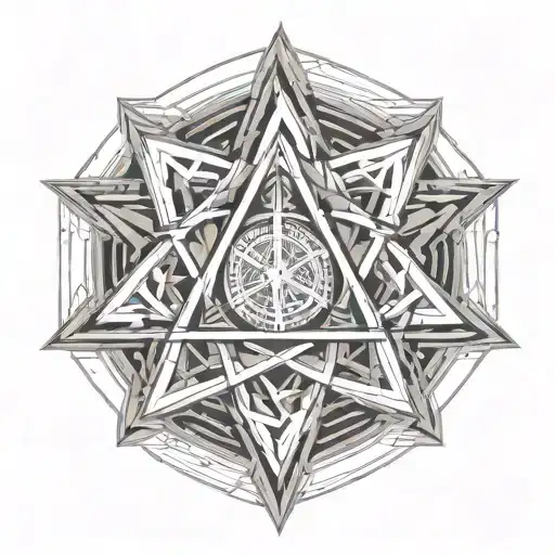 A geometric pattern inspired by the concept of the Holy Trinity tattoo design idea