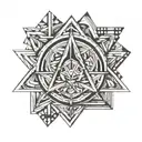 A geometric pattern inspired by the concept of the Holy Trinity tattoo design idea