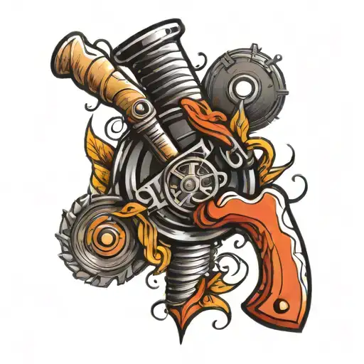 Saw + Hammer tattoo design idea
