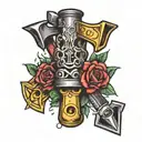 Saw + Hammer tattoo design idea