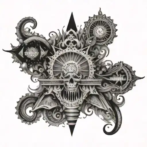 the words "hellscape carnival" tattoo design idea