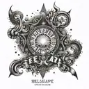the words "hellscape carnival" tattoo design idea