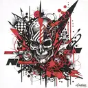 the words "hellscape" "carnival" tattoo design idea