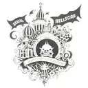 the words "hellscape carnival" tattoo design idea