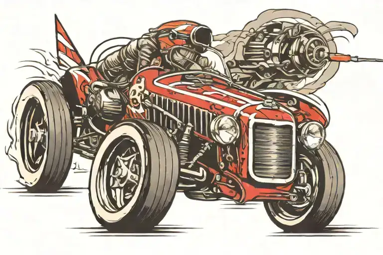 race car speeding tattoo design idea