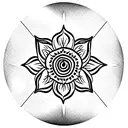 mandala upper half lotus flower for pubic area tattoo design idea