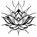 mandala upper half lotus flower for pubic area tattoo design idea