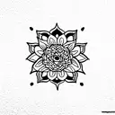 mandala upper half lotus flower for pubic area tattoo design idea